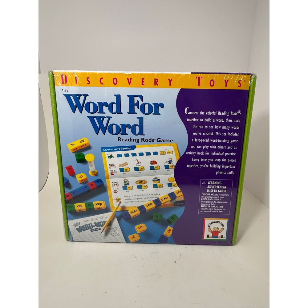 Discovery Toys Word For Word Reading Rods Game 3143 New Sealed Phonics Learning